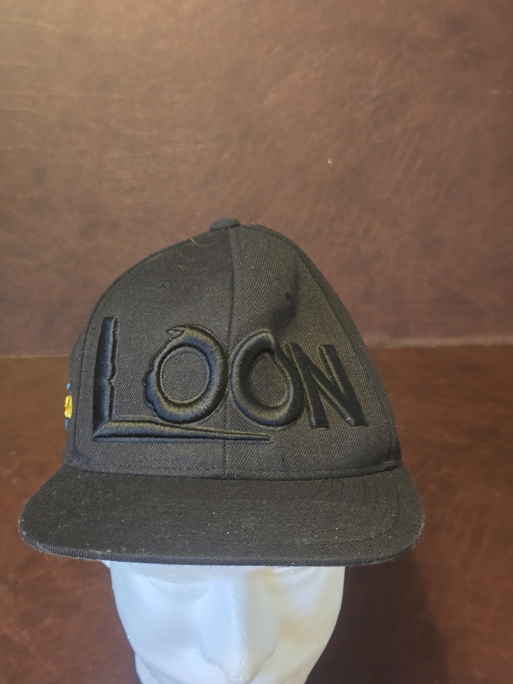 LOON Embroidered Black Snapback Hat